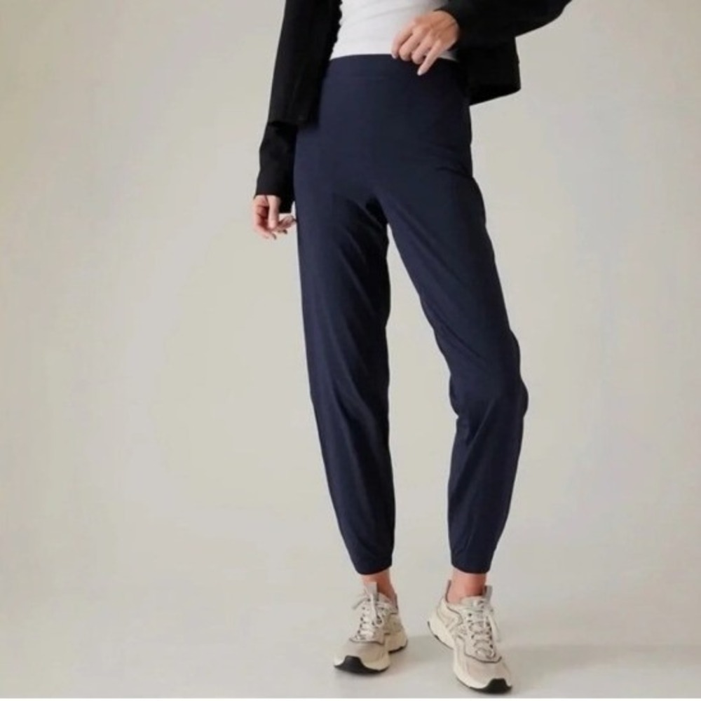 Athleta Brooklyn High Rise Jogger Pants Womens 24 Navy Activewear Yoga Pull On